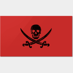 Black and Blue Pirate Posters and Art